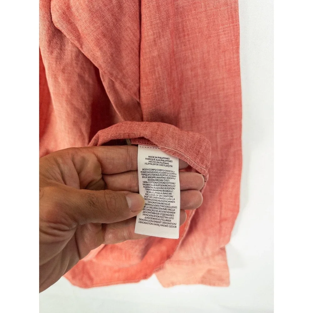 Polo Ralph Lauren RL Untucked Coral Button Down Shirt‎ Long Sleeve NWT Mens 1XB
